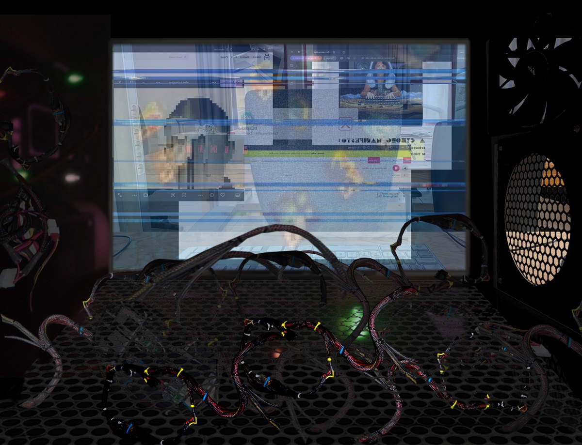 Photographie d'une installation numérique de l'élève Sylvestre Delangle