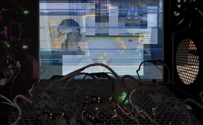 Photographie d'une installation numérique de l'élève Sylvestre Delangle