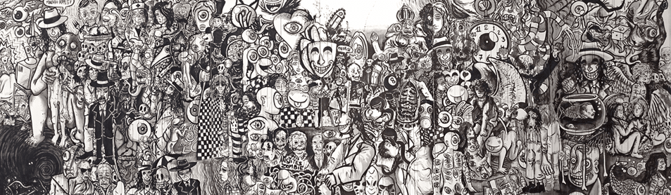 peinture de Lucien Simart / Fresque 2025 « Patchwork de ma tête… »